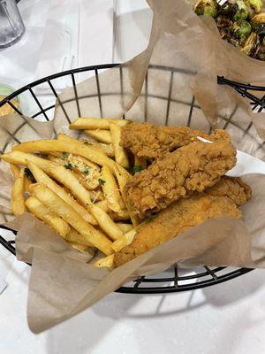 Tenders and truffle fries.