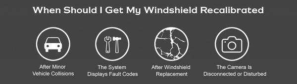 ADAS re-calibration is required when these issues occur,