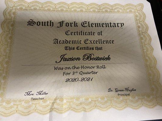 My sons success story