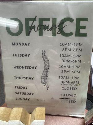 Updated office hours