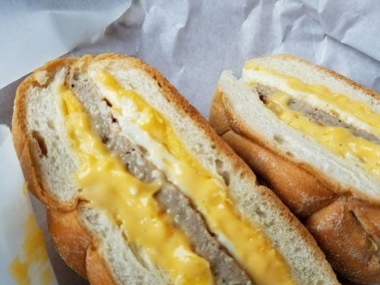 Sausage egg and cheeeessseeee