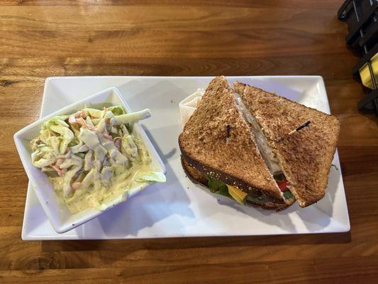 California Turkey stacker with Cole slaw instead of chips.