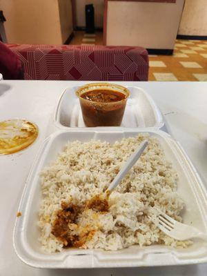 Maafe with beef and rice