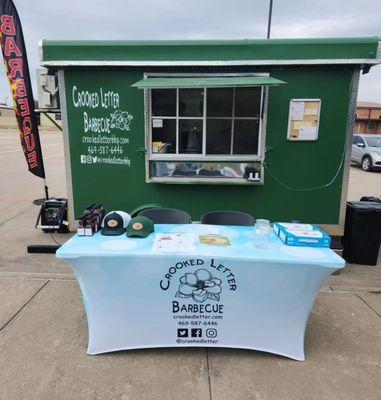 CLBBQ trailer set-up at an event.