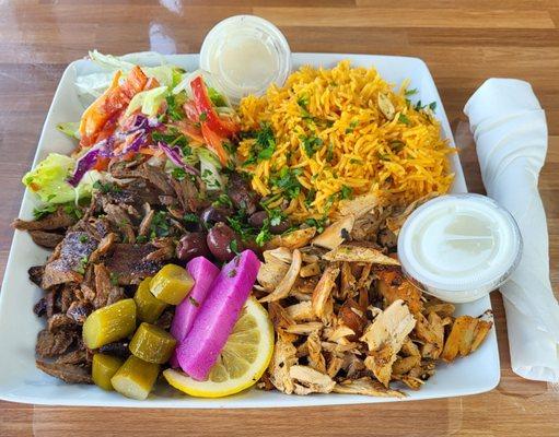 Mixed Chicken & Beef Shawarma Platter