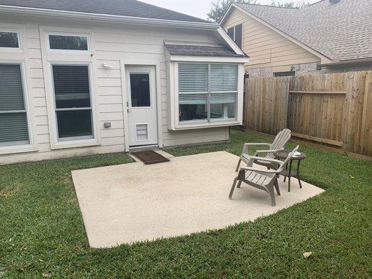 This is the finished patio