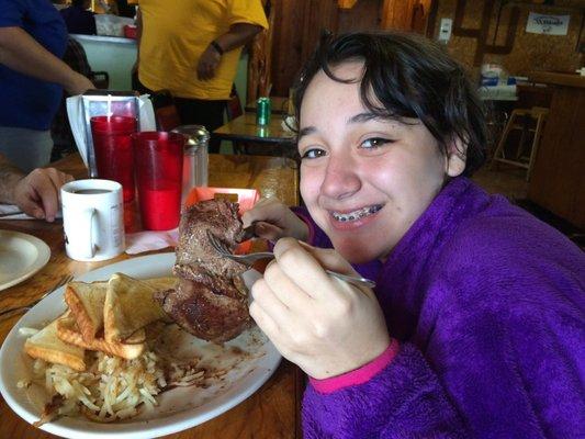 The steak and eggs rocks!