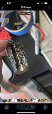 Broken casting that was floating around in the top of the head that they tried to glue back on.