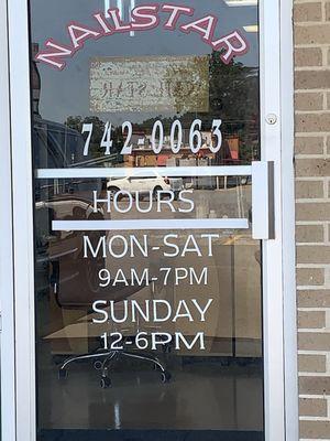 Hours of operation. Also don't bother calling- they probably won't answer the phone.