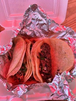 Steak Taco, Pork Taco and Chicken Taco