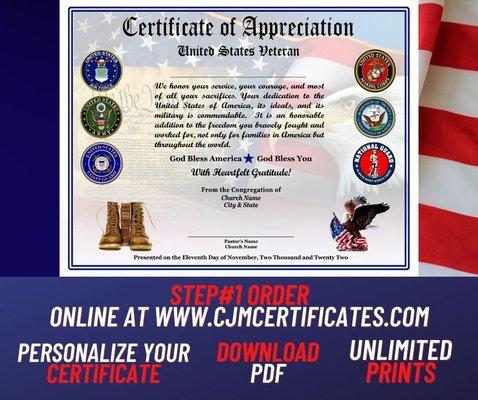 CJM Military Certificates