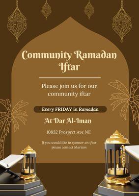 Weekly Friday iftars at the masjid