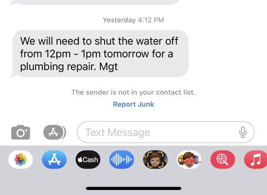 Water shut off notice #6