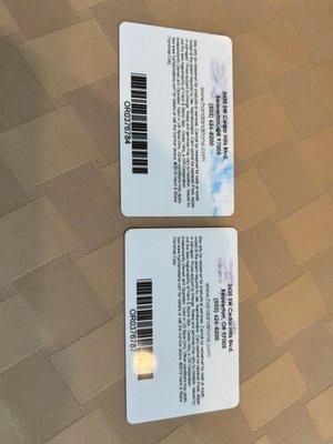 The cards that would not be accepted at this location