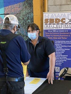 Zach Oliver, Sr. Business Advisor at the Entrepreneur Resources Fair, Kakaako