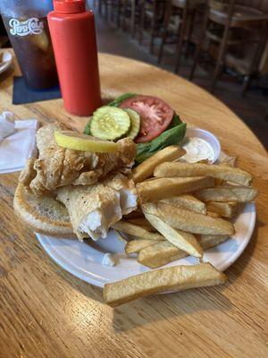 Fried perch sandwich...lightly fried.