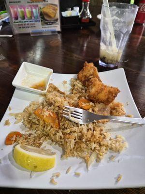 Jasmine fried rice with boba.