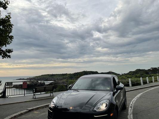 A photo of a car on a road