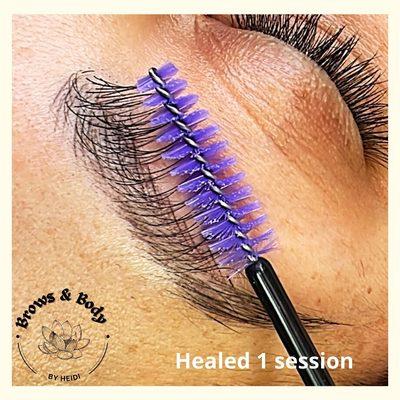 Microblading healed picture. This is before the touch up session. Des Moines, IA.