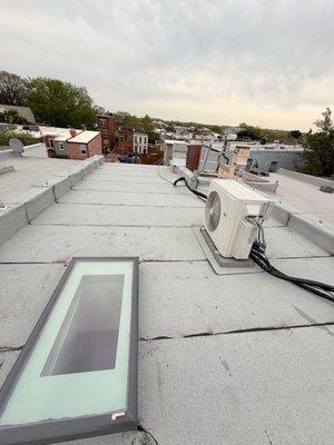 Completed roof with new skylight