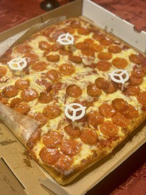 Large Pepperoni Sicilian Square Pie.