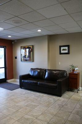 One side of our spacious lobby