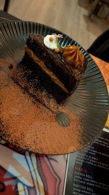 rich, fudgy chocolate cake