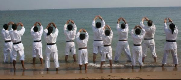 At the beach (kids went too!)