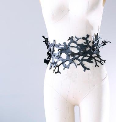 laser cut leather belt