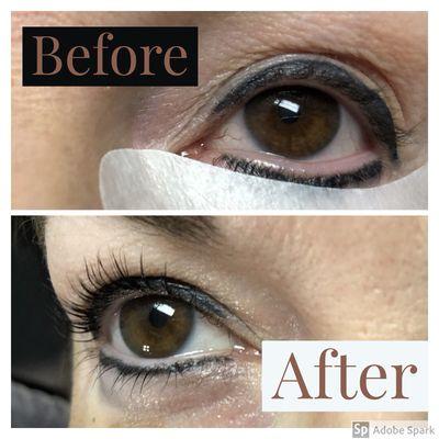 Better than extensions! Lash lift and tint by Ashley