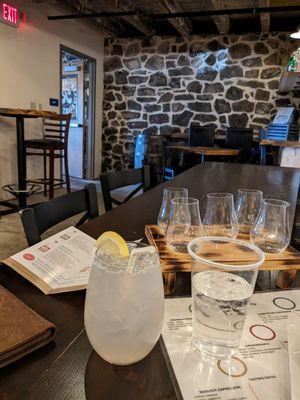 Lavender lemonade, bloody Mary, and gin flight.