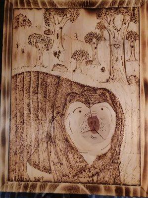 My granddaughter burned what she saw - bear.