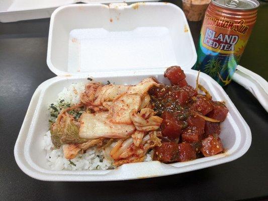 Delicious kimchi poke bowl