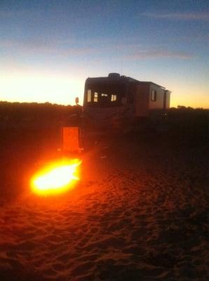Our motorhomr rental set up at assateague island, frontier Town Campground, or Castaways Rv Resort