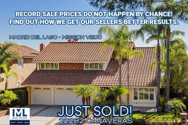 Highest sale price in Madrid Del Lago tract of Mission Viejo (as of 12/04/2024).