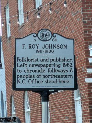 F. Roy Johnson Historical Marker
