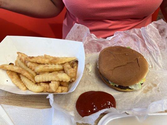 Cheeseburger and fries