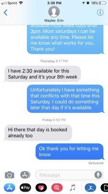 Doesn't seem like she wants to keep clients.