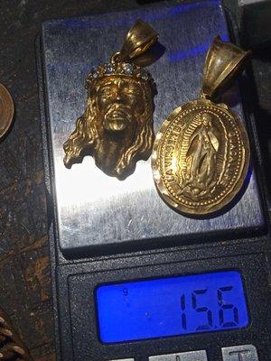 214 karat gold pendulums