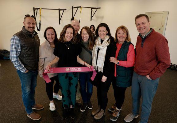 Erin's family at the official ribbon cutting, mid-January 2025