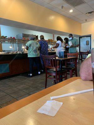 The buffet bar at Sam's