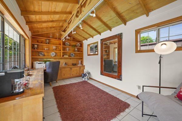 Interior pool house/office.