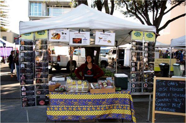 Our French Charcuterie stand at the Palo Alto downtown farmers' market