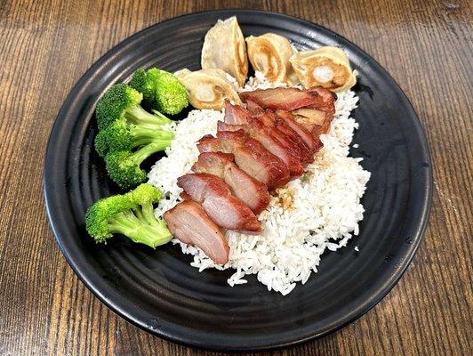 Char Siu (BBQ Pork) Lunch Combo (Soup Included but Shown Separately)