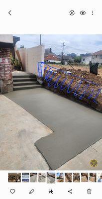 Poured concrete and getting rid of a planter area.