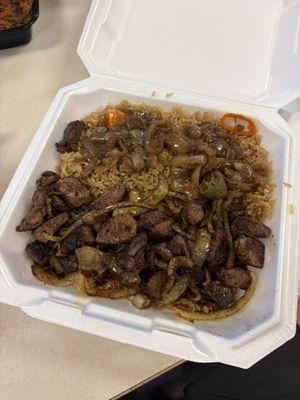 Jollof rice and lamb