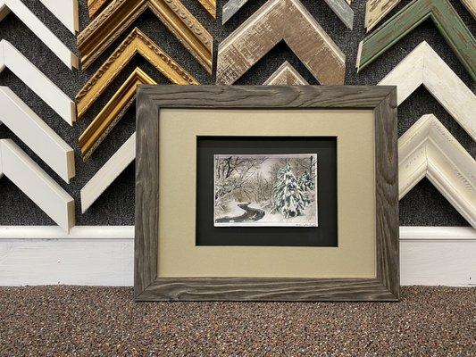 A rustic frame and museum glass for another happy customer.