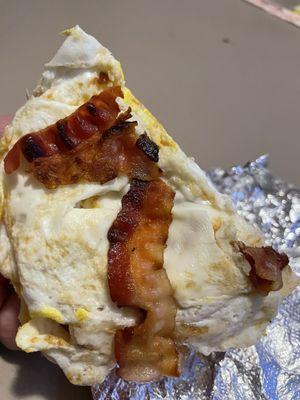 This is their idea of bacon on a sandwich.