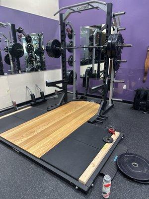 They have a weightlifting platform.