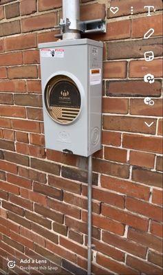 100 amp garage service meter for EV charger